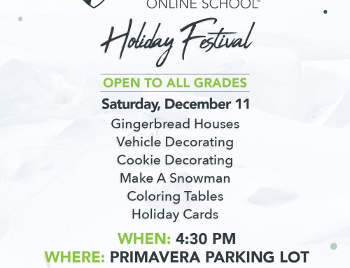 Join us for a Holiday Festival Dec. 11. All grades Welcome!