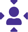 Four arrows pointing at a person from all sides.